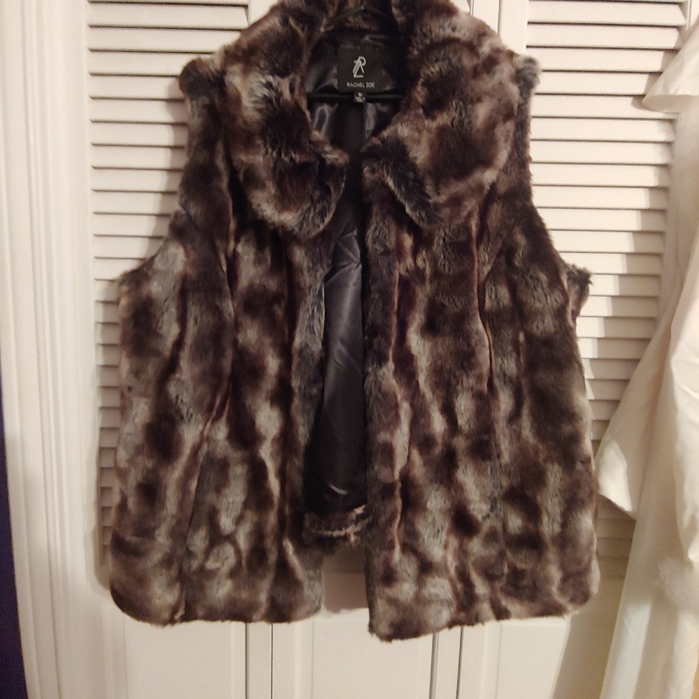 Rachel Zoe Faux Chinchilla Fur Vest 3X